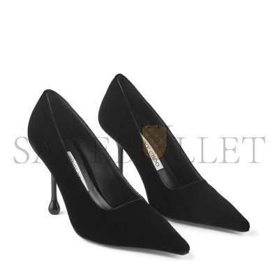 JIMMY CHOO IXIA 95 BLACK VELVET PUMPS IXIA95VEL